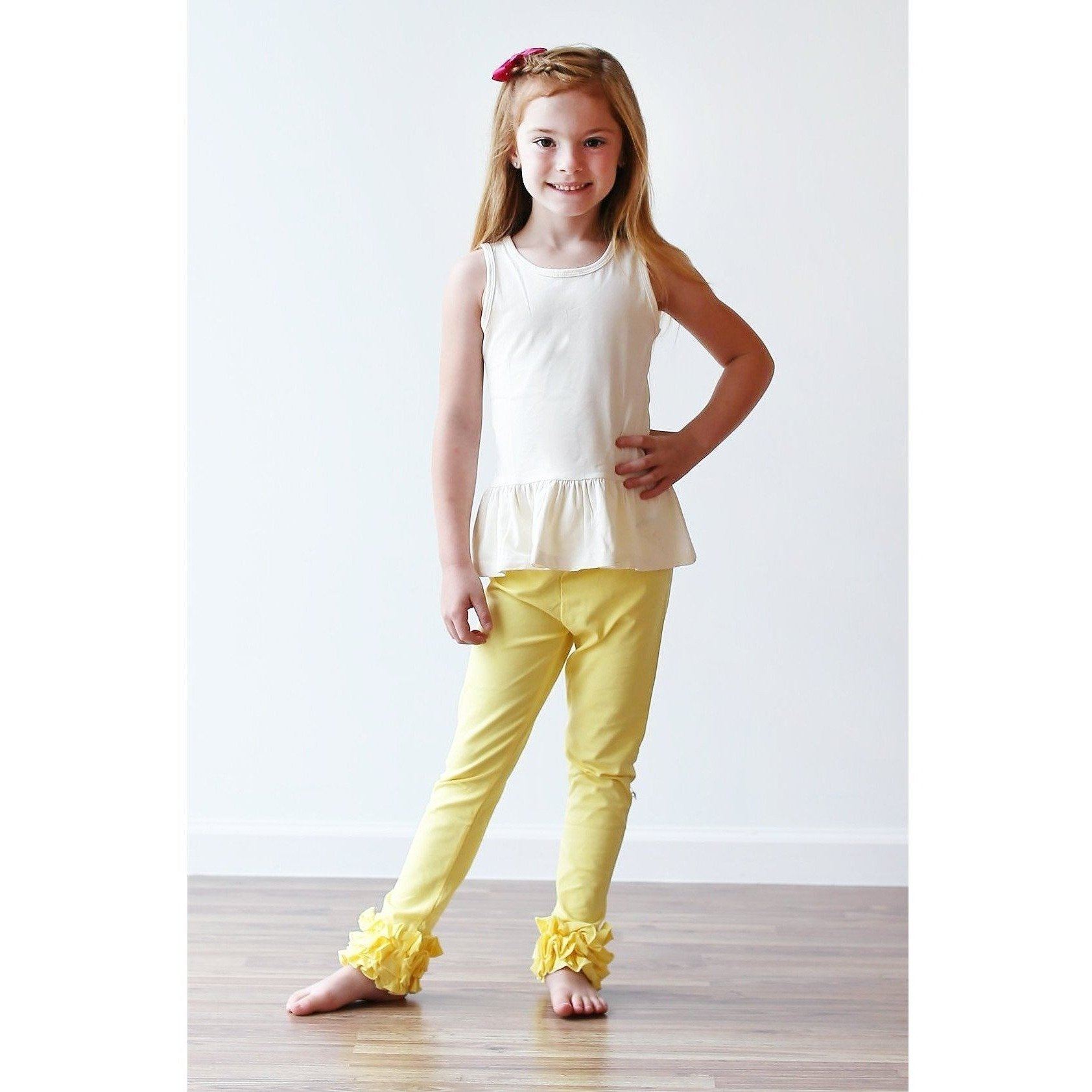 Buy Lil Drama Trunk Tales Girls Yellow Crop Top with Pants Co Ordinate (Set  of 2) online